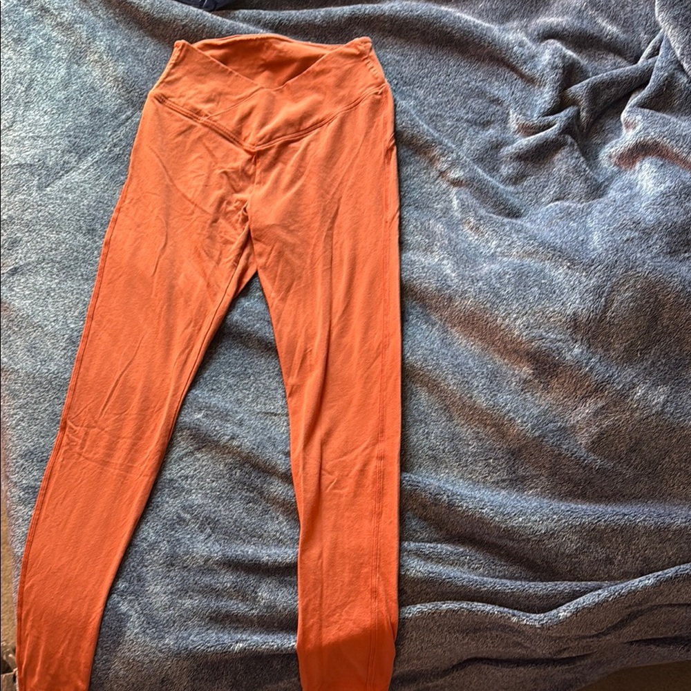 PINK Victoria's Secret Orange Leggings Stretchy Athleisure Wear